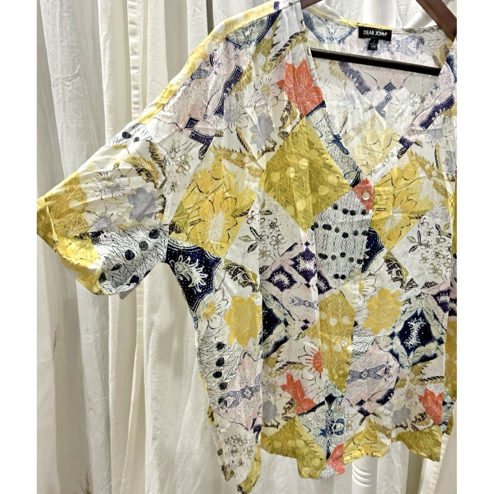 Dear John Arianna Sunfade Patchwork Boho Blouse B… - image 6